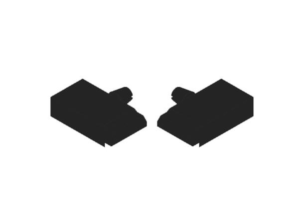 Låsepinner til topprofil til Quick Lux - Sort Matt 