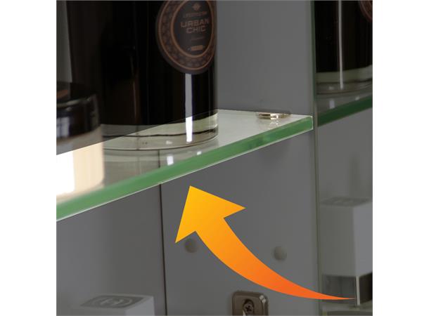 Glasshylle - Speilskap Lux 120cm
