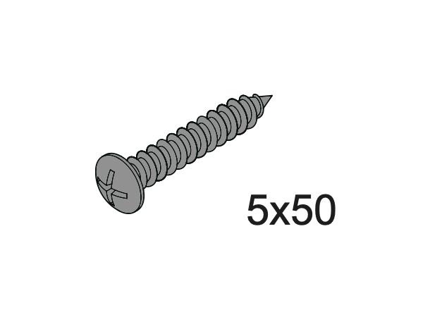Skrue - 5x50mm til nedre dusjstangfeste