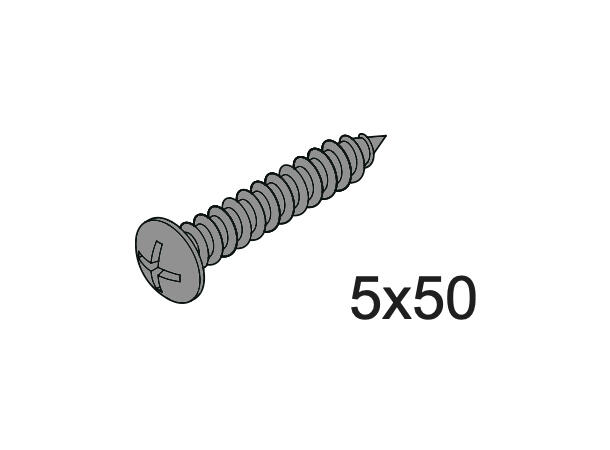 Skrue - 5x50mm til nedre dusjstangfeste 