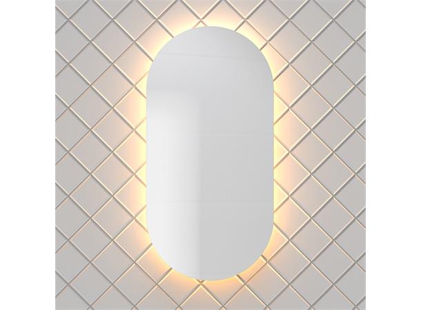 Giro - Avlangt avrundet speil med LED-baklys - 50x100 cm