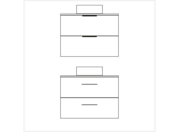 Milano Servantskap 80cm m/benkeplate - Sort Eik