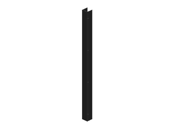 Veggprofil med hyller - 10cm til Quick Rett/Leddet - Sort Matt 
