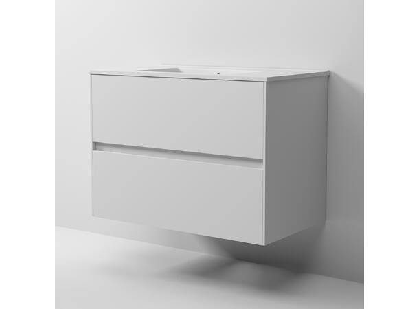 Pisa Servantskap 80cm Hvit Matt - Inkl. porselenservant 