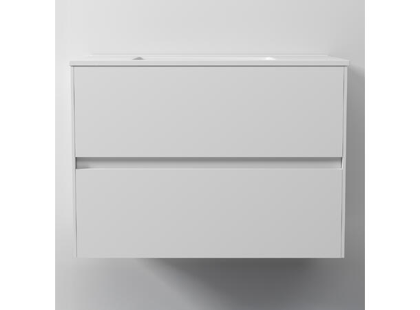 Pisa Servantskap 80cm Hvit Matt - Inkl. porselenservant 