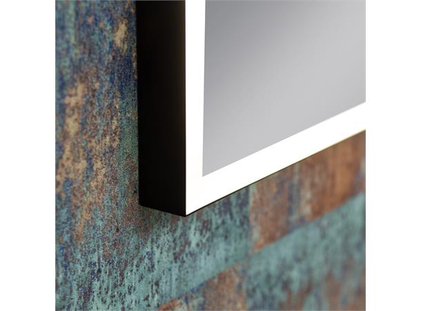 Nero - Speil m/sort ramme og lys 120 cm