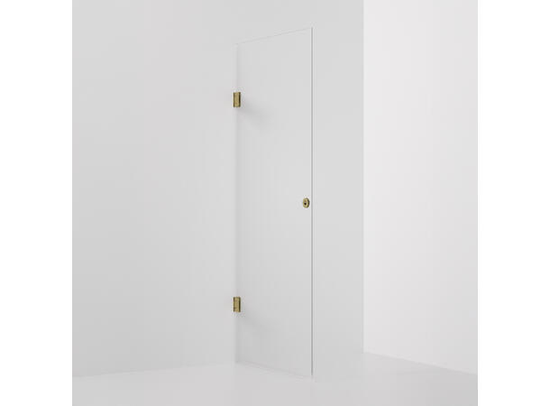 Form dør 90 x 198 cm - Klar Polert Champagne Gull 