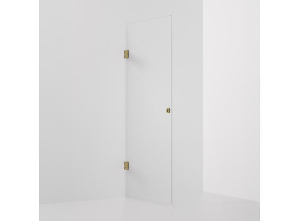 Form dør 100 x 198 cm - Klar Polert Champagne Gull 