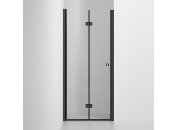 Nisjedør Leddet - Venstre 71 - 76 cm - Sort Matt 