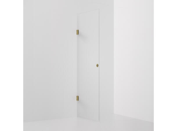 Form dør 80 x 198 cm - Klar Polert Champagne Gull 