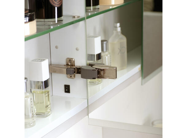 LUX - Speilskap med LED-belysning og 2 stikkontakter - 100 cm 