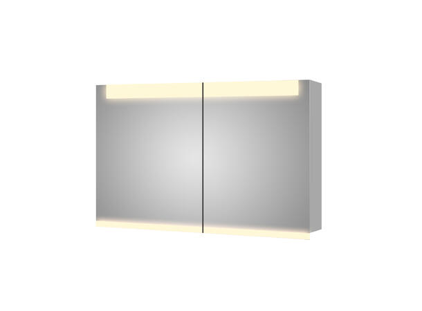 LUX - Speilskap med LED-belysning og 2 stikkontakter - 100 cm 