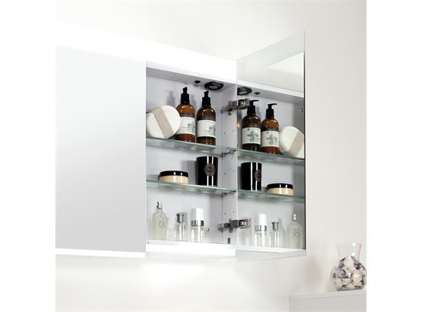 LUX - Speilskap med LED-belysning og 2 stikkontakter - 120 cm