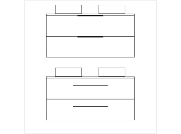 Milano Servantskap 120cm Dobbel m/benkeplate - Ask Drivved