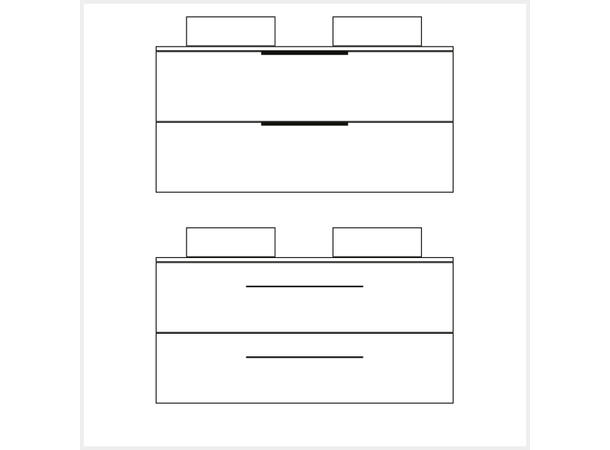 Milano Servantskap 120cm Dobbel m/benkeplate - Ask Drivved 