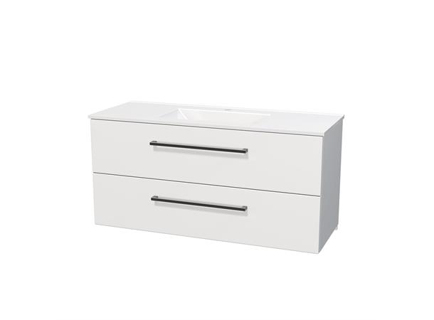 Venezia Servantskap 120cm Hvit Matt - Inkl. porselenservant 