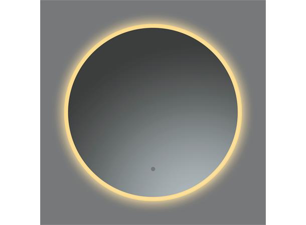 Globo - Rundt speil med LED-lysramme m/dimmer og fargejustering - Ø 80 cm 
