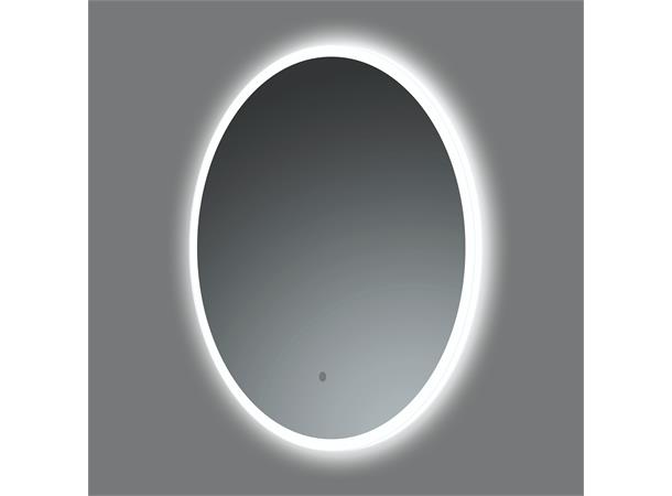 Globo - Rundt speil med LED-lysramme m/dimmer og fargejustering - Ø 80 cm 