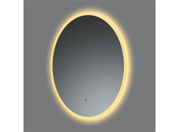 Globo - Rundt speil med LED-lysramme m/dimmer og fargejustering - Ø 80 cm 