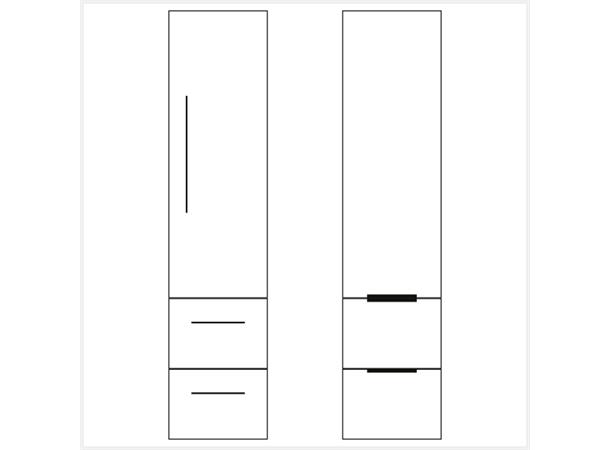 Milano Høyskap 40cm med dør og skuffer - Ask Drivved 