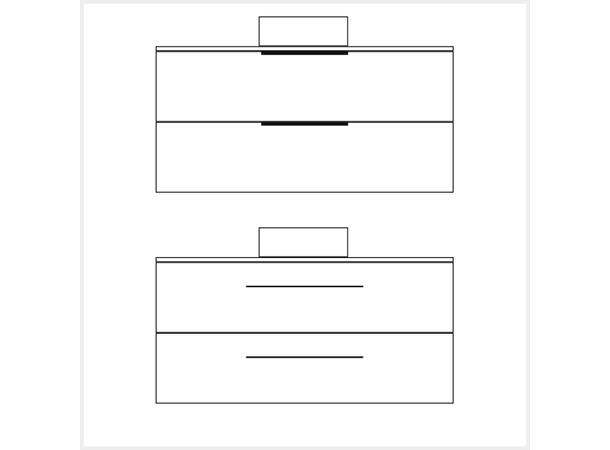 Milano Servantskap 120cm m/benkeplate - Hvit Høyglans 