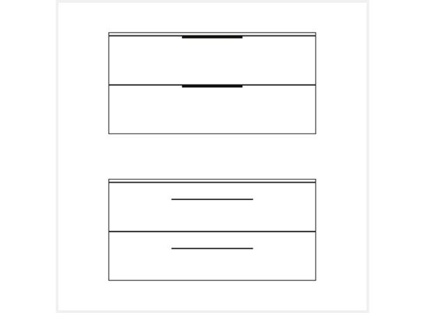 Milano Servantskap 120cm Dobbel m/servant - Hvit Matt 