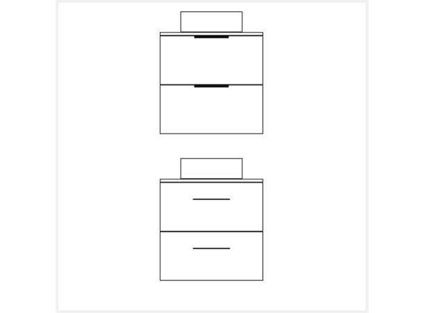 Milano Servantskap 60cm m/benkeplate - Hvit Høyglans