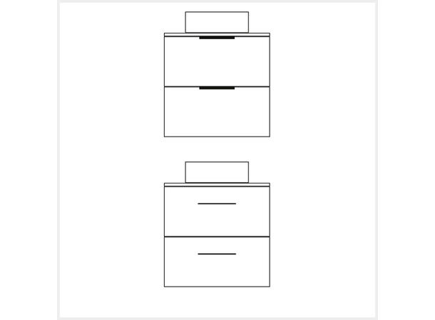 Milano Servantskap 60cm m/benkeplate - Hvit Høyglans 