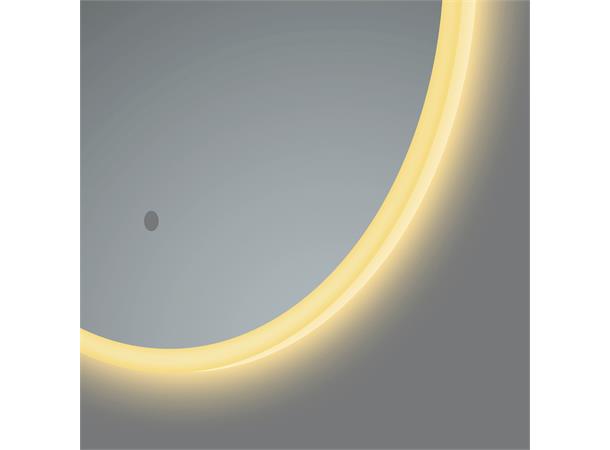 Globo - Rundt speil med LED-lysramme m/dimmer og fargejustering - Ø 100 cm