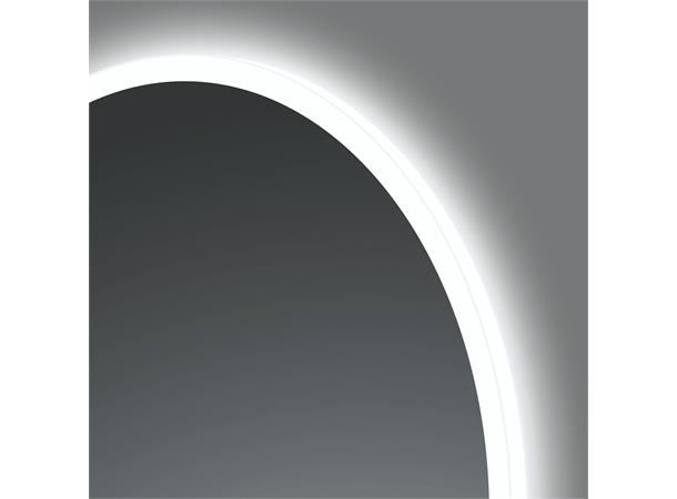 Globo - Rundt speil med LED-lysramme m/dimmer og fargejustering - Ø 100 cm