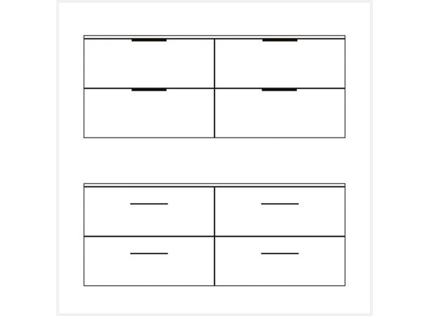 Milano Servantskap 150cm Dobbel m/servant - Hvit Matt 