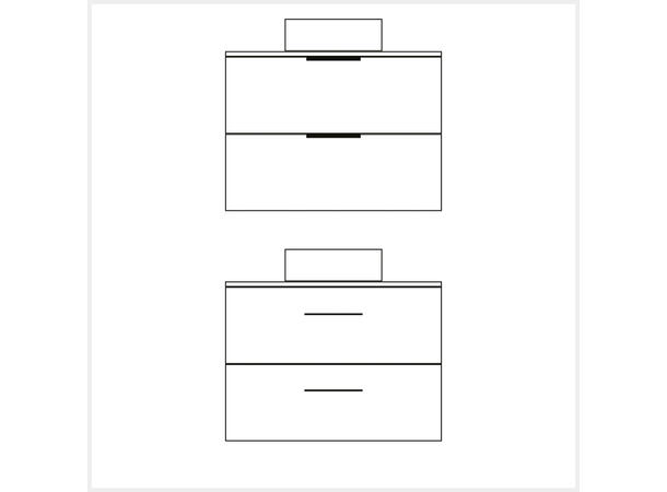 Milano Servantskap 80cm m/benkeplate - Hvit Høyglans 