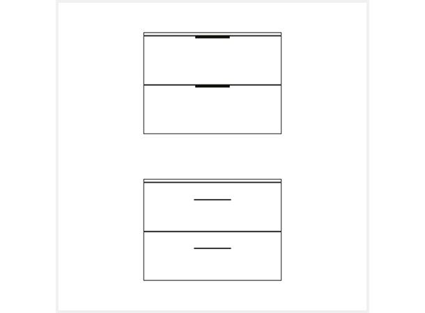 Milano Servantskap 80cm m/servant - Hvit Matt 